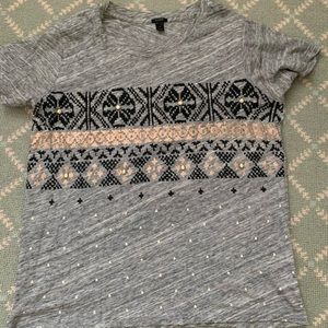 J Crew grey holiday top! XS